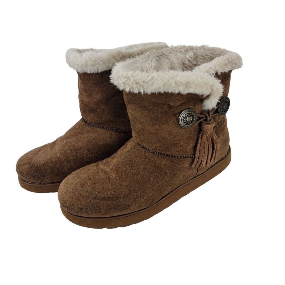 Sketchers Women's Winter Boots Chestnut Suede‎ Faux Fur Size 6